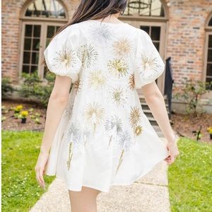 WHITE FIREWORK BACK DRESS